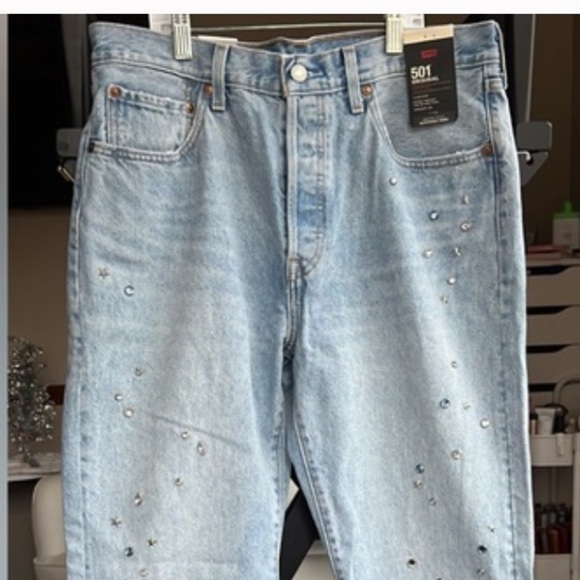Levi’s 501 straight  leg with adorables stones - Picture 9 of 9